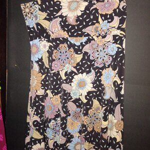 Amazing lularoe full length skirt size XL with neutral colored flower pattern ov